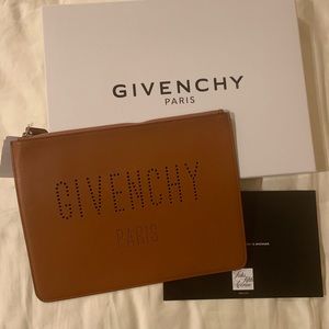 10% Givanchy camel brand new clutch with tag